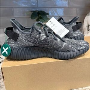 Yeezy Charcoal and Black Athletic Shoes